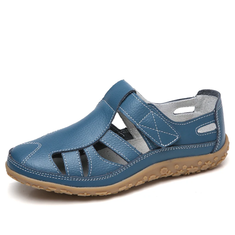 

Women Gladiator Sandals Split Leather Summer Shoes Woman Hollow Out Flat Sandals Ladies Casual Soft Bottom Female Beach Sandal