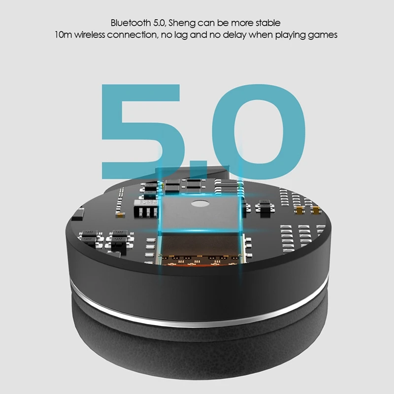 

Gaming Headset Bluetooth 5.0 Headset Earplugs Stereo Sports Folding Card Compatible with Android/Apple Gaming Headset