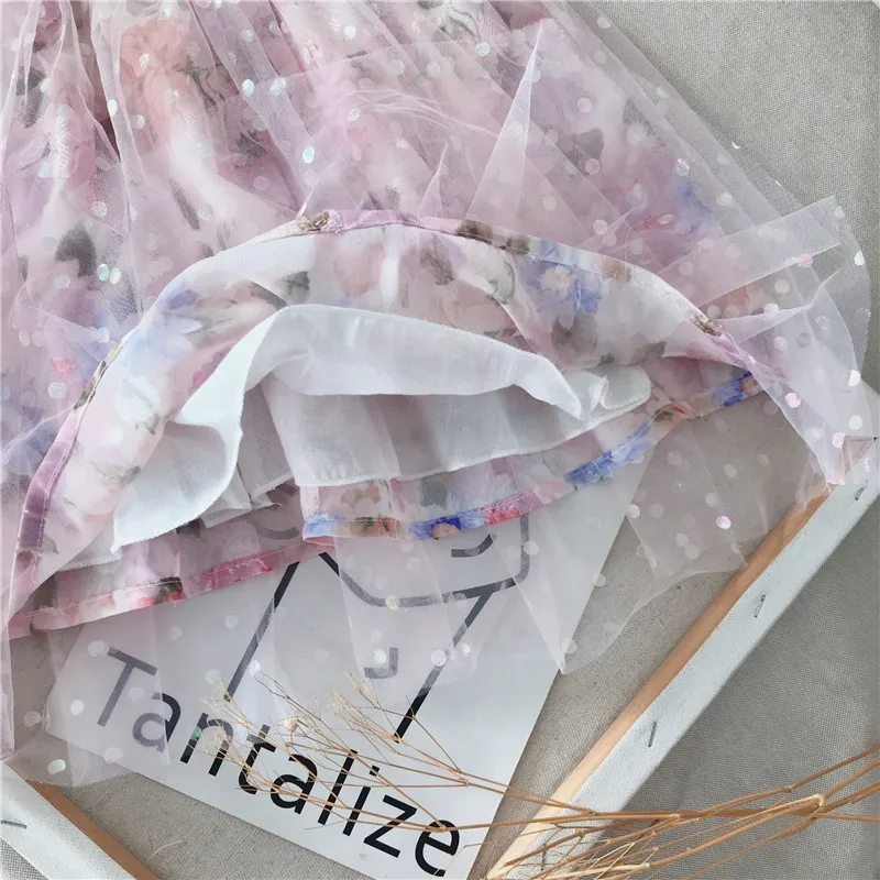 

2021 summer new children's girls floral short sleeve cloud like clothes