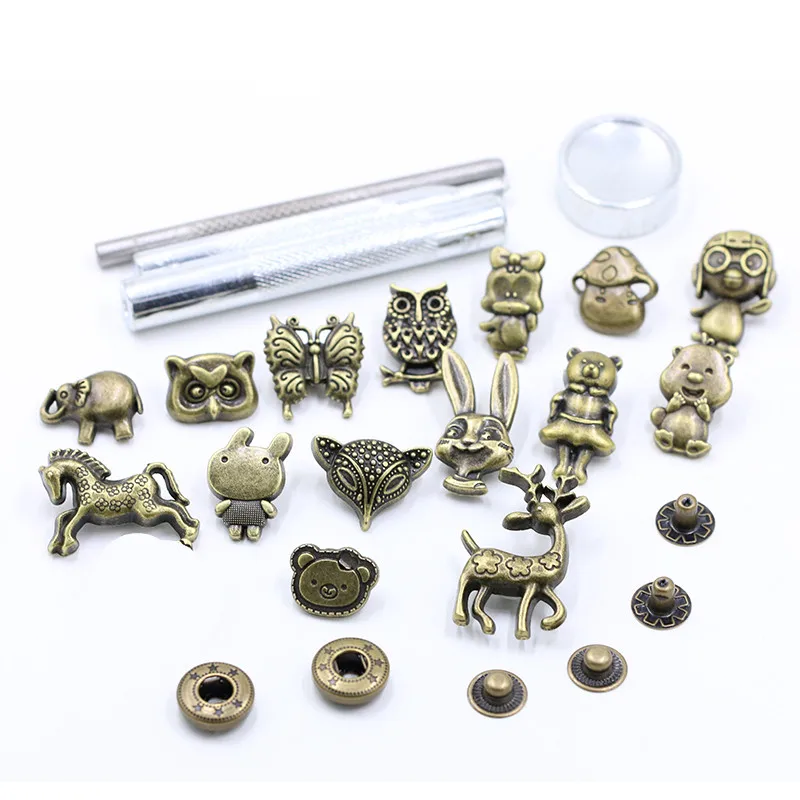 5 комплектов металлическая кнопка + металлические кнопки монтажные крепежный