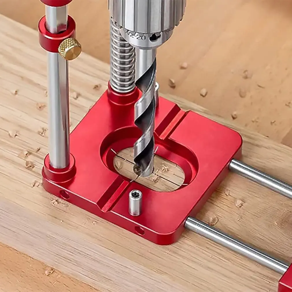 

Woodworking Drill Locator Convenient Labor Saving Alloy Steel Woodworking Drilling Template Guide Tool Drill Locator For Home