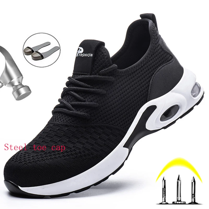 

Dropshipping Indestructible Ryder Shoes Men And Women Steel Toe Air Safety Boots Puncture-Proof Work Sneakers Breathable Shoes