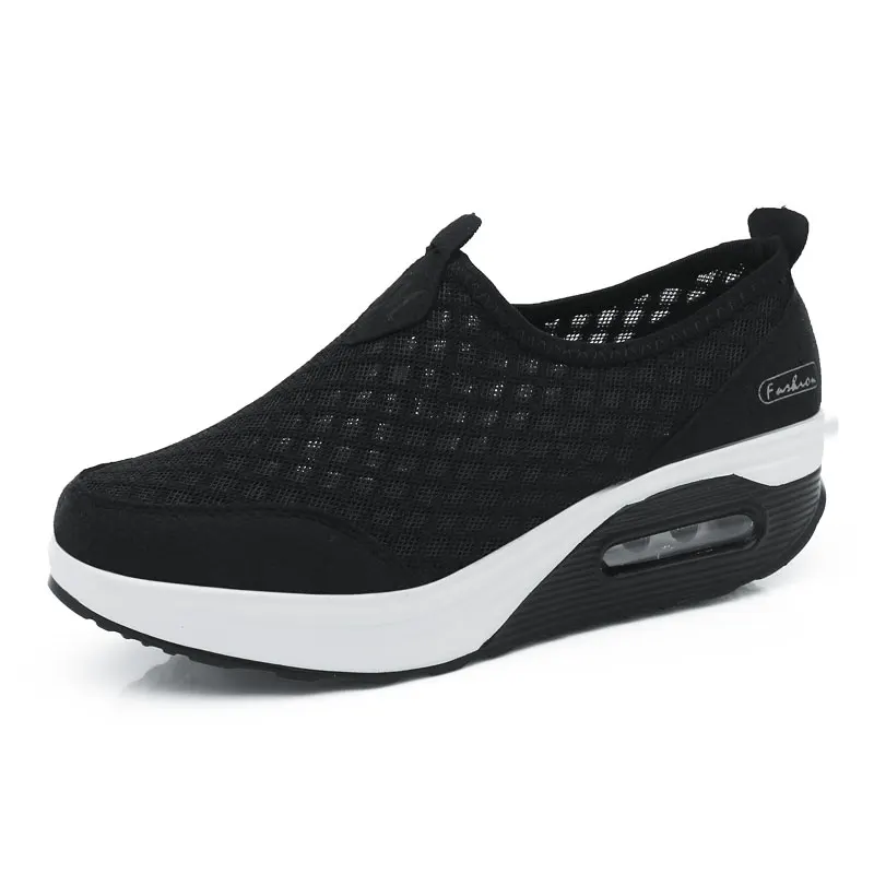 

Women Casual Shoes 2020 Soft Bottom Walking Shoes Woman Air Mesh Vulcanize Shoes Summer Chunky Sneakers For Basket Femme Wedges