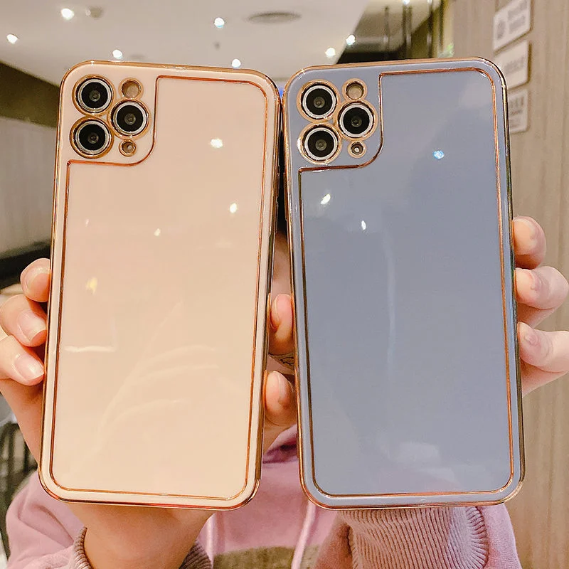 

Soft Plating Silicone Phone Case For iPhone 12 11 Pro Max XR XS Max X 7 8 Plus 12 Mini 11 12Pro 11 Camera Protection Back Cover
