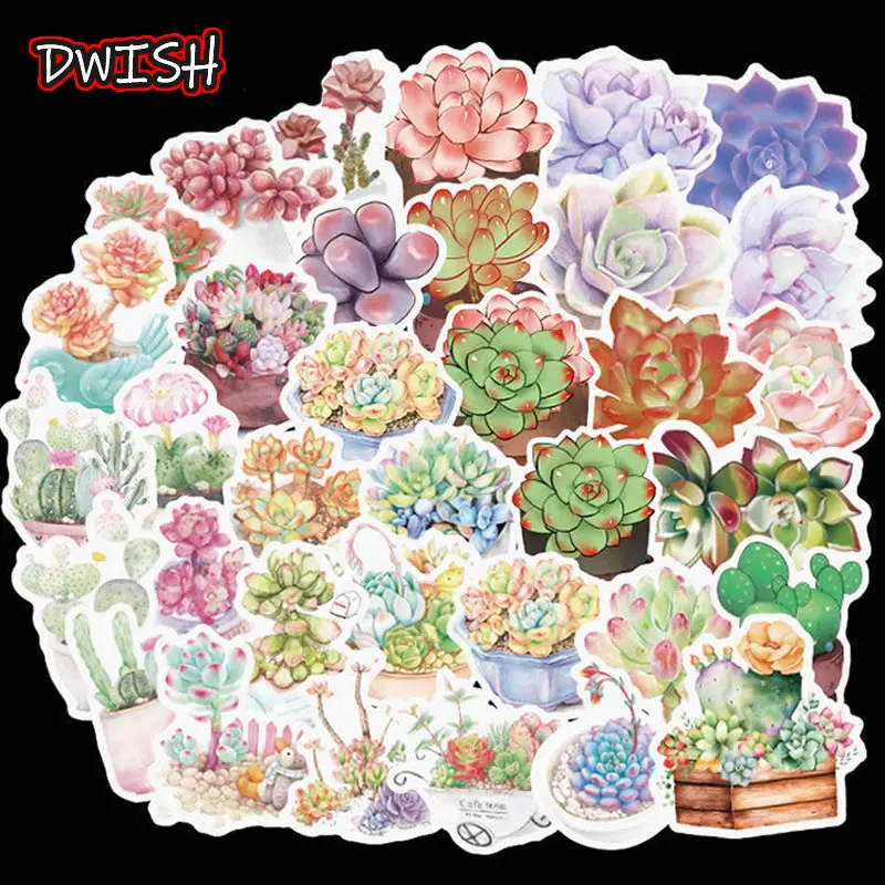 50 шт./упак. мясистое растение водонепроницаемый ПВХ стикер для девочек s
