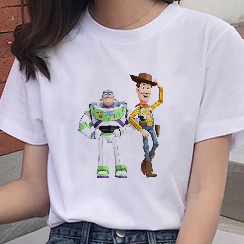 

Disney Crewneck T-shirt Harajuku Toy Story Hipster Simplicity Short Sleeve Trendy Aesthetic Cartoon Streen Loose Tee Shirt
