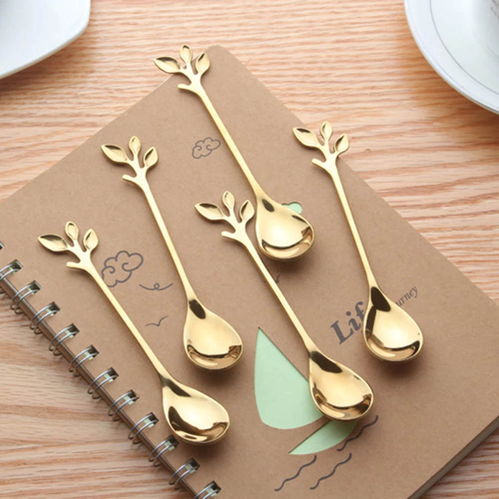 Красивый европейский стиль перемешивание кофейных листьев Ложка Вилка