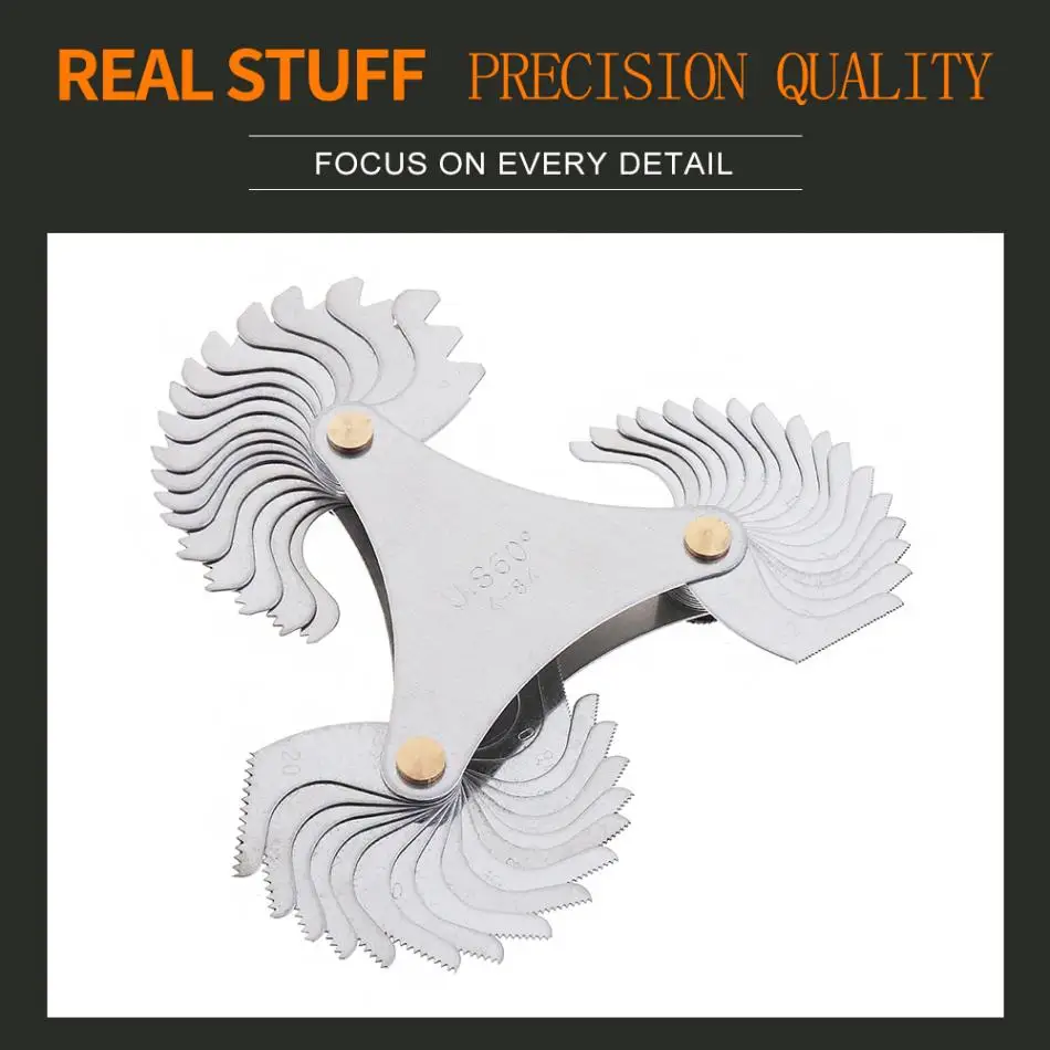 Калибр шаг винта 51 шт./компл. нержавеющая сталь США Спецификация датчик резьбы с