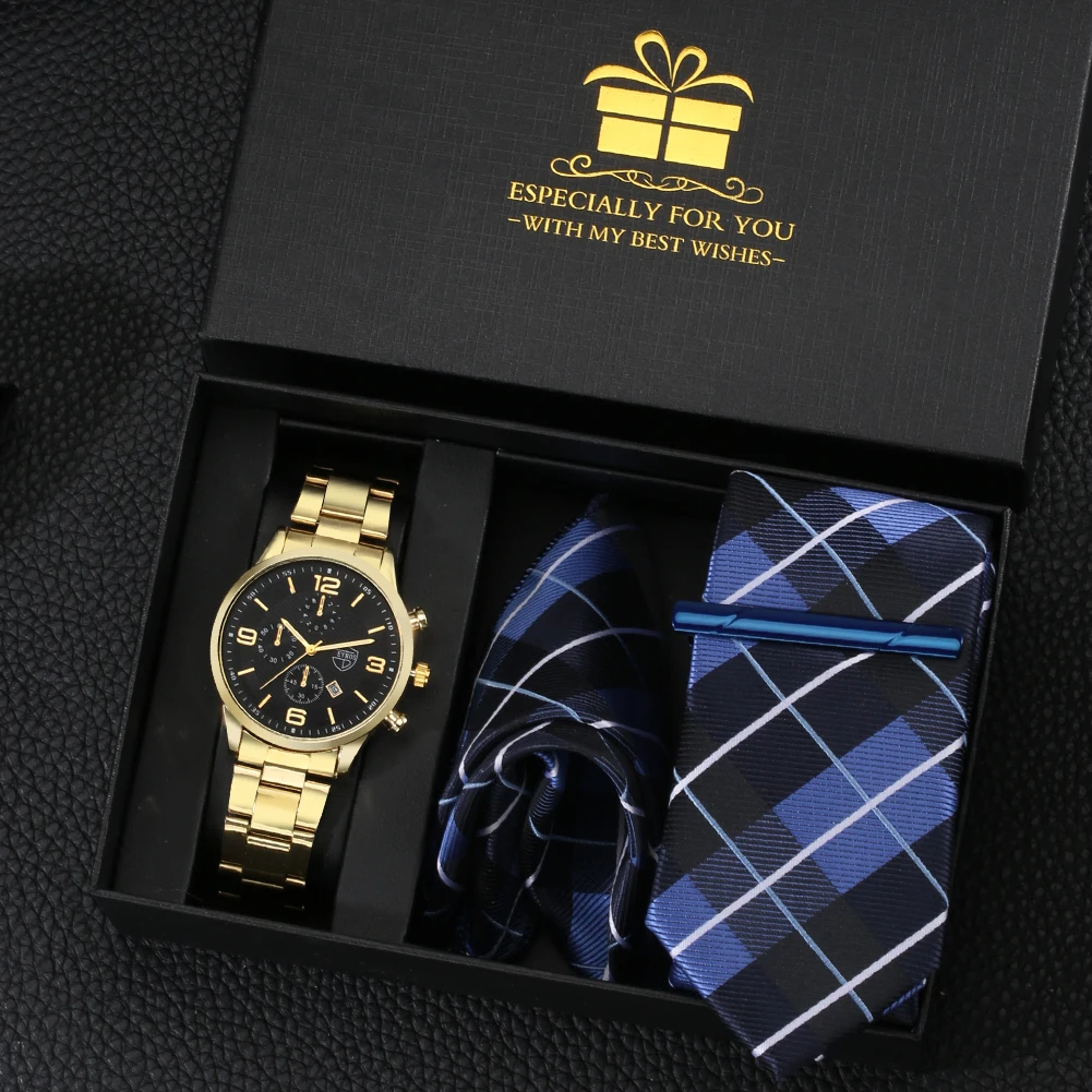 Роскошные модные деловые часы кварцевые наручные из нержавеющей стали синий