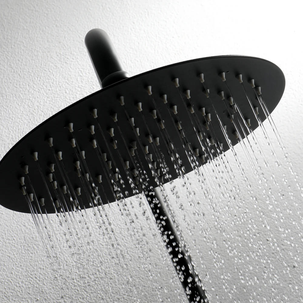 Набор черных термостатических смесителей для душа ультратонкие насадки
