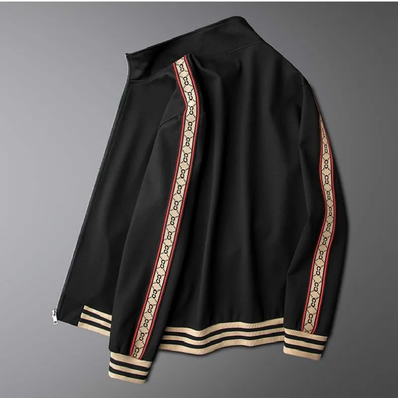 

Casual Sports Suit Men 's Light Luxury Stand Collar 2021 New Style for Autumn and Winter Fashion Korean Men 's Two - Piece Set