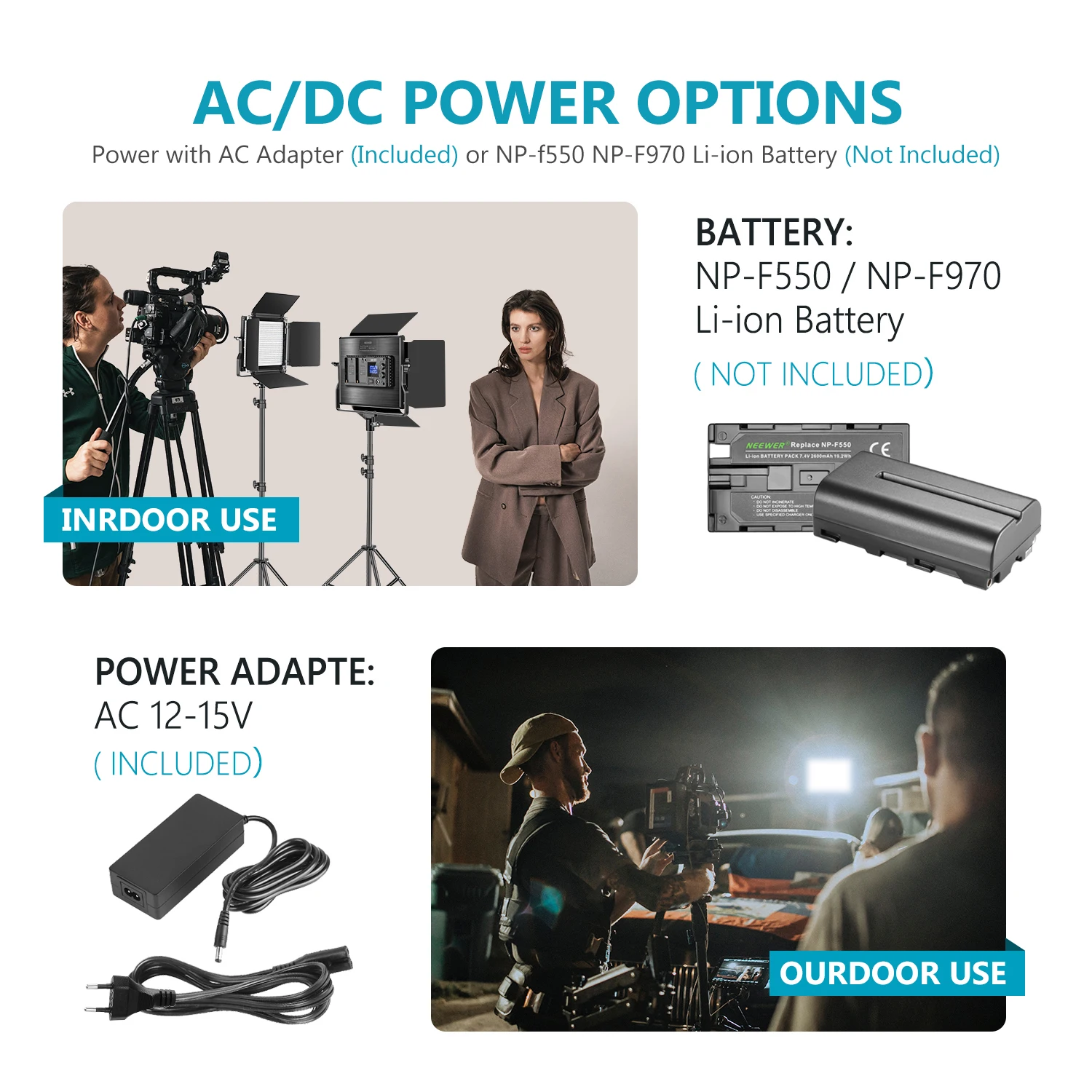 Neewer 2.4G 660 LED Video Light with LCD Screen and Wireless Remote for Portrait Product Photography Studio Shooting | Электроника