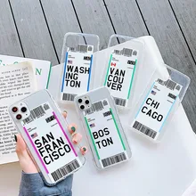 Hot San Francisco Washington Vancouver Chicago Boston Phone Case for iphone 6 s 7 8 11 12 mini Pro X Xs Max XR Air ticket Cover
