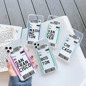 hot san francisco washington vancouver chicago boston phone case for iphone 6 s 7 8 11 12 mini pro x xs max xr air ticket cover free global shipping