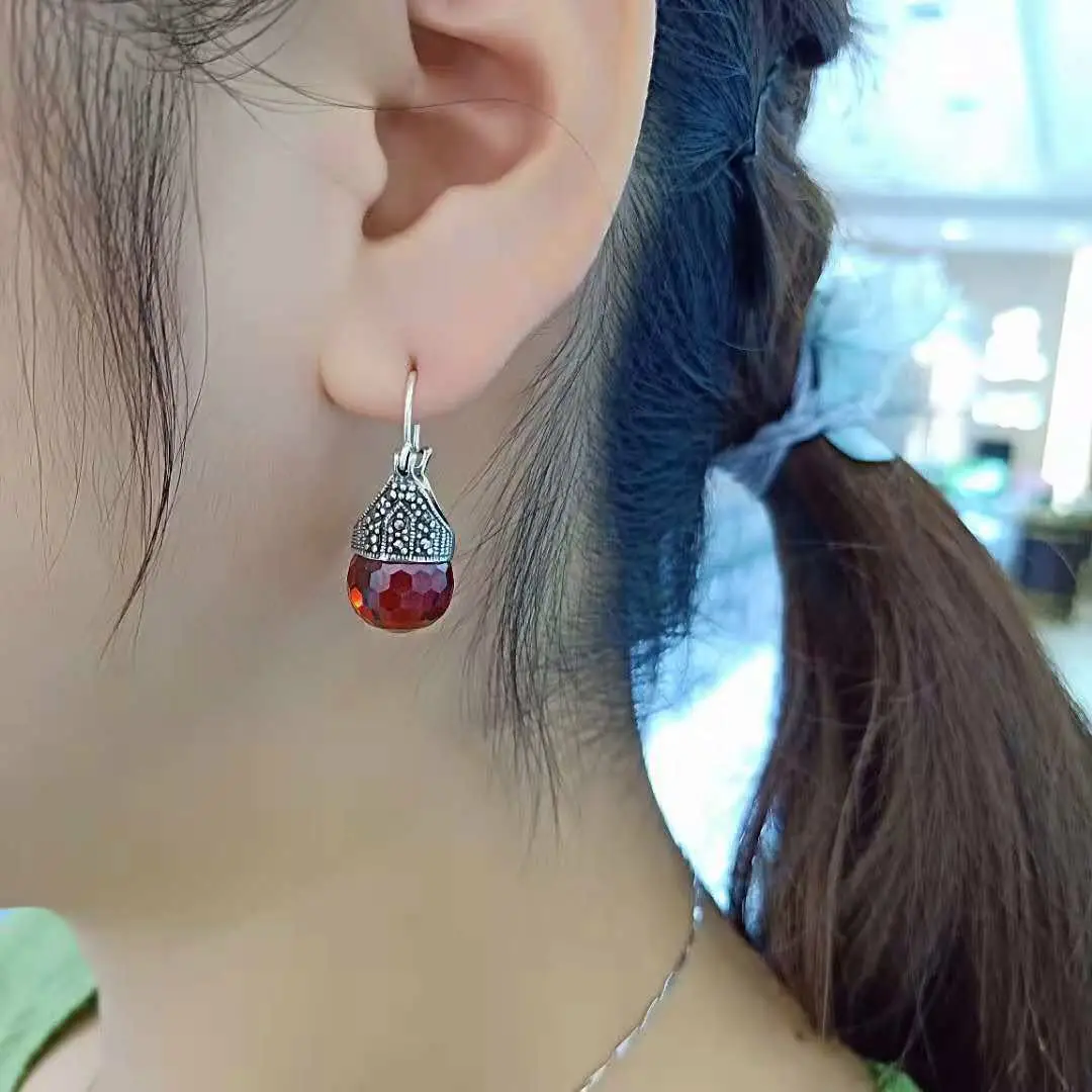 Uglyless HOT SALE Candy Colors Chalcedony Balls Dangle Earrings for Women Thai Silver 925 Brincos Jewelry E1514 | Украшения и