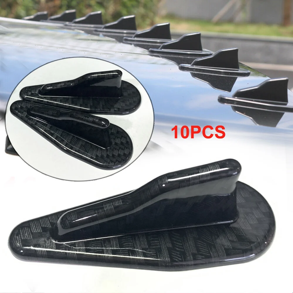 

Carbon Fiber Car Roof Vortex Generator Shark Fins Racing Decals Canards Stickers