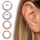 Кольцо в нос с откидной крышкой, стальное бесшовное Украшение Для Пирсинга Хряща козелка ушной раковины, очаровательное ювелирное изделие, 1 шт.