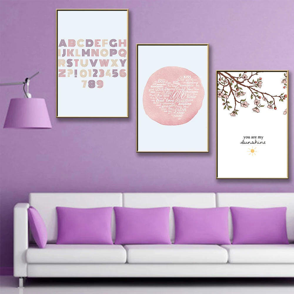 Скандинавские слова любви на английском языке настенная живопись напечатанная