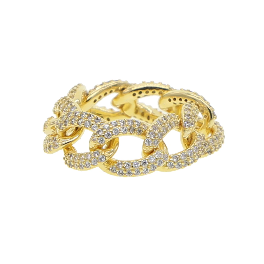 R478 Хип-хоп iced out sparking cz Кольцо для браслета модные украшения для пальцев подарок на День святого Валентина для возлюбленной Позолоченные кубинские рок-кольца - Цвет основного камня: R478