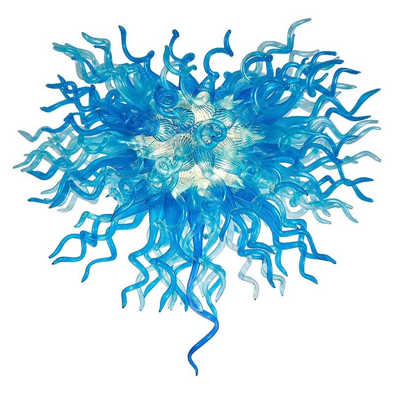

Modern Large Blue Chandelier Lamp Big Round Venetian Light Handmade Blown Glass Chandelier Hanging Light Fixture