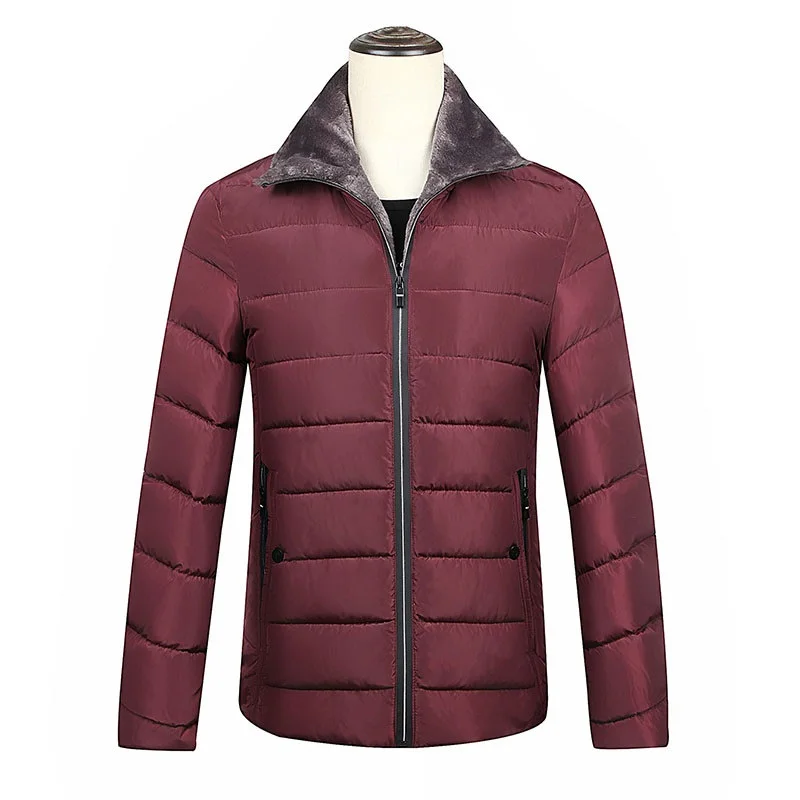 Rose Red Черная меховая парка размера плюс 8XL, мужские пальто, зимняя куртка, Мужская хлопковая куртка на молнии, темно-синяя, красная, с длинным рукавом, повседневная пуховая парка - Цвет: Rose Red
