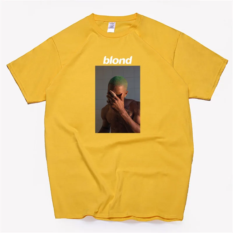 T99A-yellow Мужская футболка Frank Ocean Blonde хип-хоп Rap, футболка унисекс, хлопок, футболка Homme Singer Harajuku, рубашка - Цвет: T99A-yellow