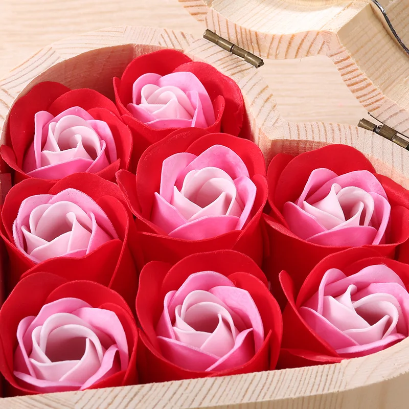 День Святого Валентина креативная деревянная коробка в форме сердца с зеркалом