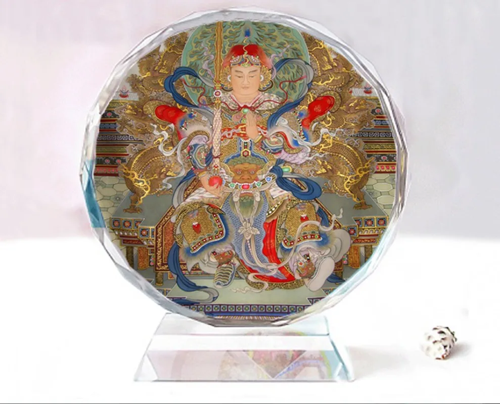 Weituo Bodhisattva, изысканные двухсторонние хрустальные украшения Будды, сувенир в подарок на день рождения