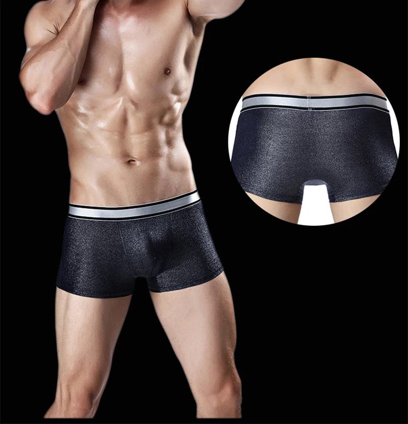 6 цветов дышащее Мужское нижнее белье из ледяного шелка горячее сексуальное