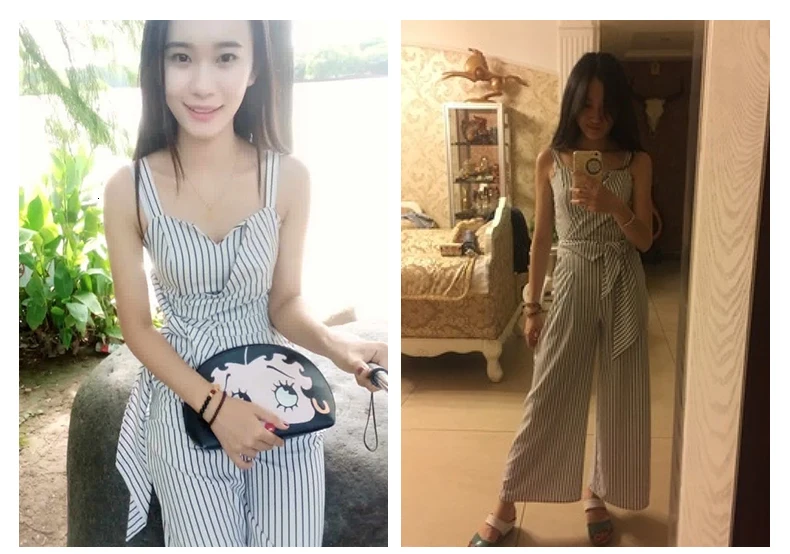 HDY Haoduoyi летний модный женский комбинезон в полоску с открытыми плечами