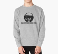 gign french special forces men pullover sweatshirt autumn and winter cotton casual gray man hoodies