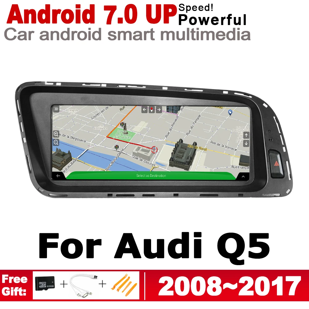 8 &quotHD экран стерео Android 7 0 up Автомобильный GPS навигатор карта для Audi Q5 8R 2008 ~ 2017 MMI