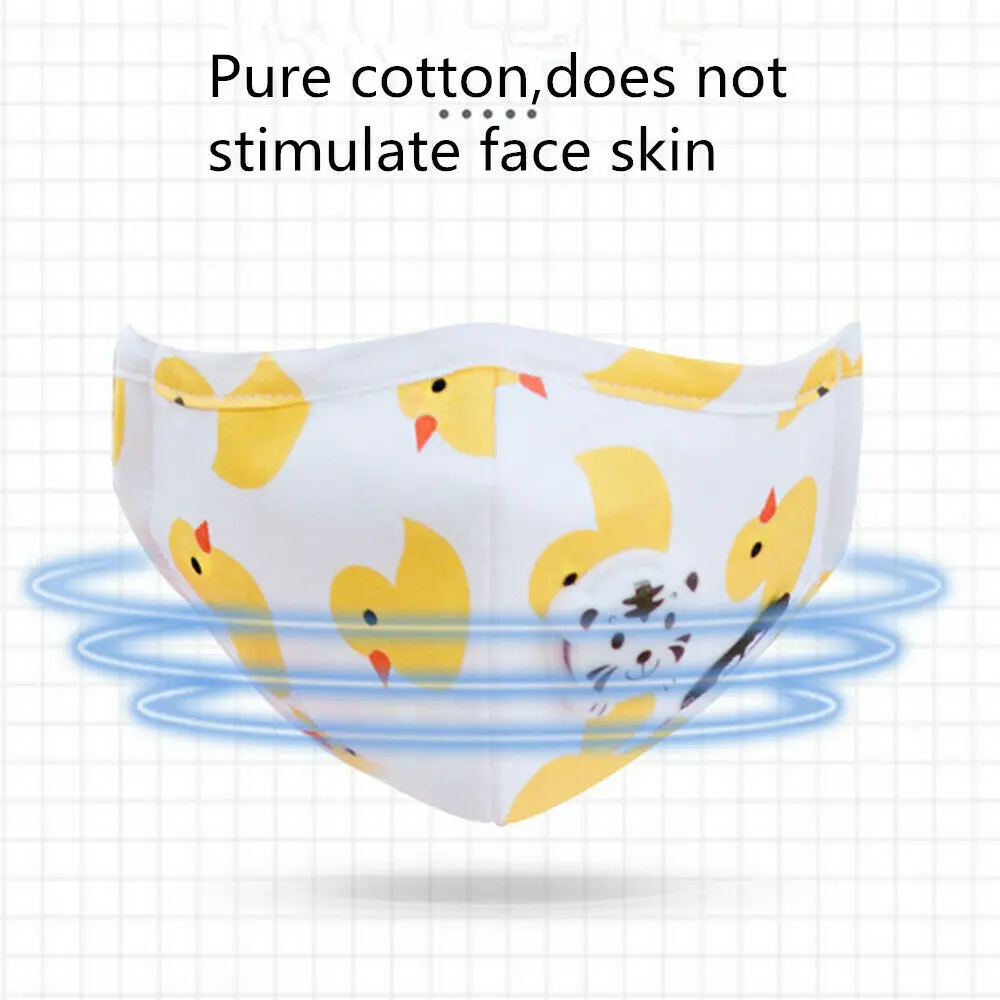 

1PCS Kids Cotton Dustproof Face Mask PM2.5 Reusable Children Mask with Valve Masks Cartoon Random Style