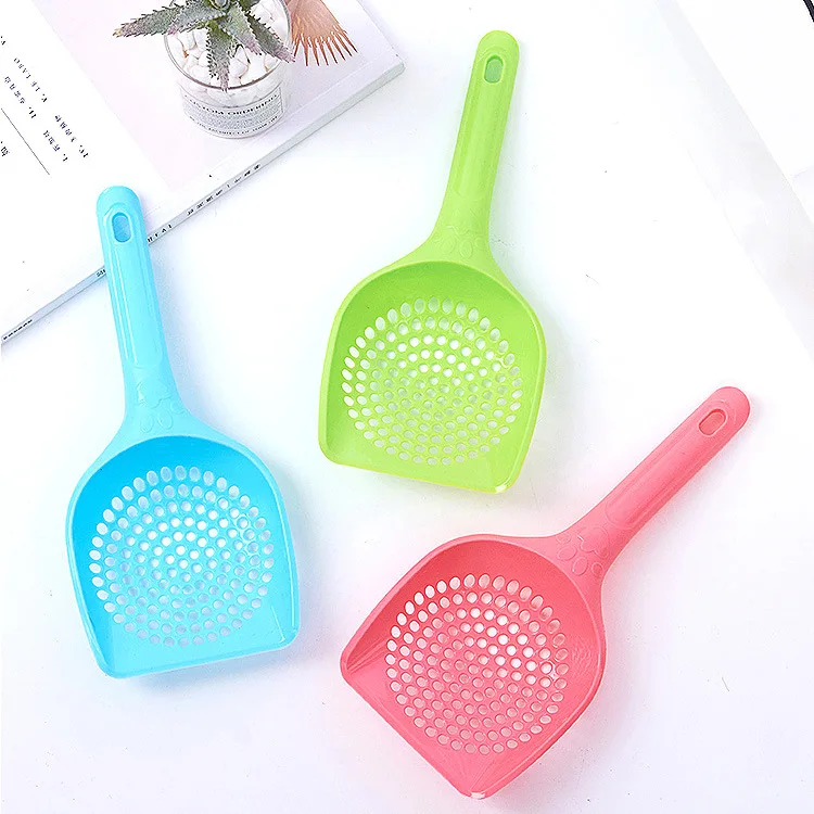 small hole 1pc Пластиковая Лопата для кошачьего туалета, инструмент для полой уборки домашних животных, инструмент для просеивания кошачьего песка, чистящие средства, собачьи пищевые совки для кошачьего туалета - Цвет: small hole 1pc