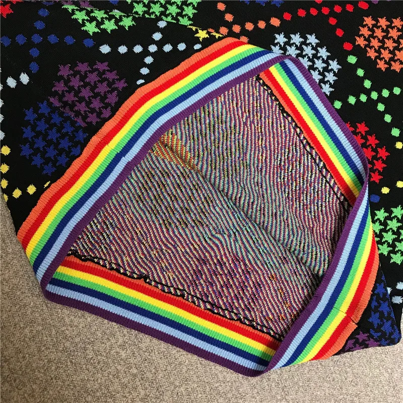 

Pretty Girls Summer Style T-shirt 2020 Women Beautiful Colourful Pentastar Rhomboid Jacquard Short-sleeved Knit Sweater T-shirt