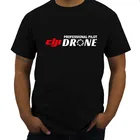 Мужская хлопковая футболка, летняя брендовая футболка DJI Professional Pilot Drone, Мужская черная футболка на заказ, модная футболка унисекс