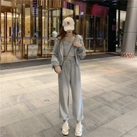 solid sets for women 2021 autumn new hooded three piece sets casual short 3 pcs sweaters fashion training suits sports suit