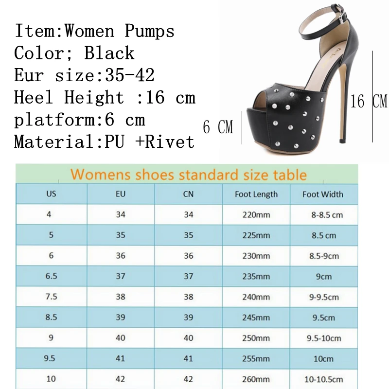 Женские туфли-лодочки с заклепками и открытым носком на платформе 16 см | Обувь