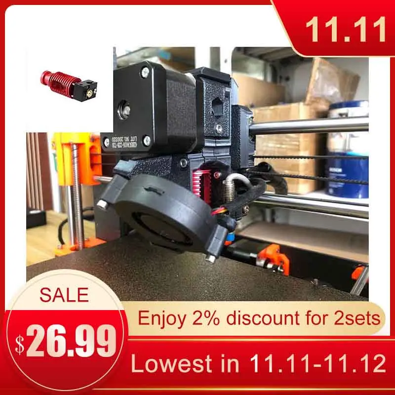 

3D Printer Extrusion Head 1.75/0.4MM V6 Ultra-Precision Long And Short Distance Seal Extruder Household 3D Printer Accessories