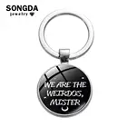 SONGDA черного цвета в стиле панк мы чудаков брелок ведьма планшетка Hug кошка стекло, кабошон, серебро подвеска на цепочке с ключ цепочка украшения