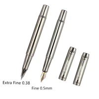 high quality luxury silver plating fountain pen office writing ink pens metal 0 5mm school student stationery supplies