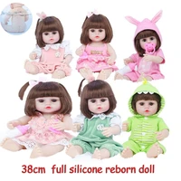 38cm baby reborn doll soft realistic silicone baby pee drink bath toy dolls for grils hot selling best children birthday gift