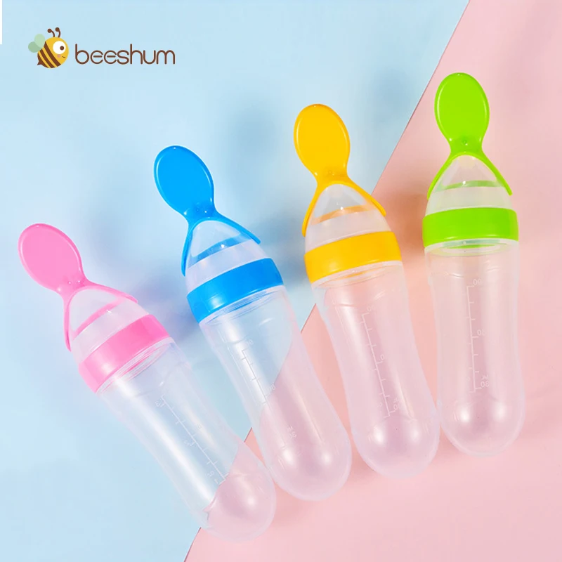 90 мл силиконовая ложка для грудничков фидер Бутылки бутылка с дозатором