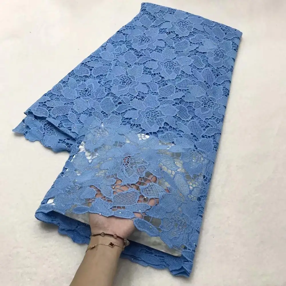 

100% Cotton royal blue Nigerian Swiss Voile Lace Switzerland 2020 High Quality African Embroidery Lace Fabric For Wedding YUAN98