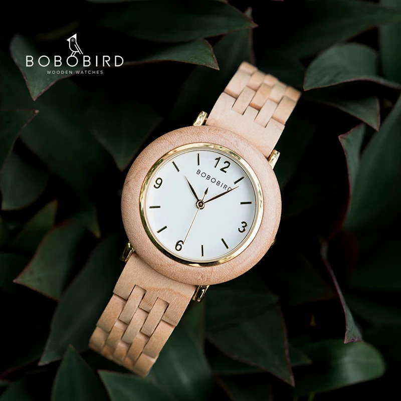 Часы наручные BOBOBIRD женские деревянные Роскошные ручной работы подарок для