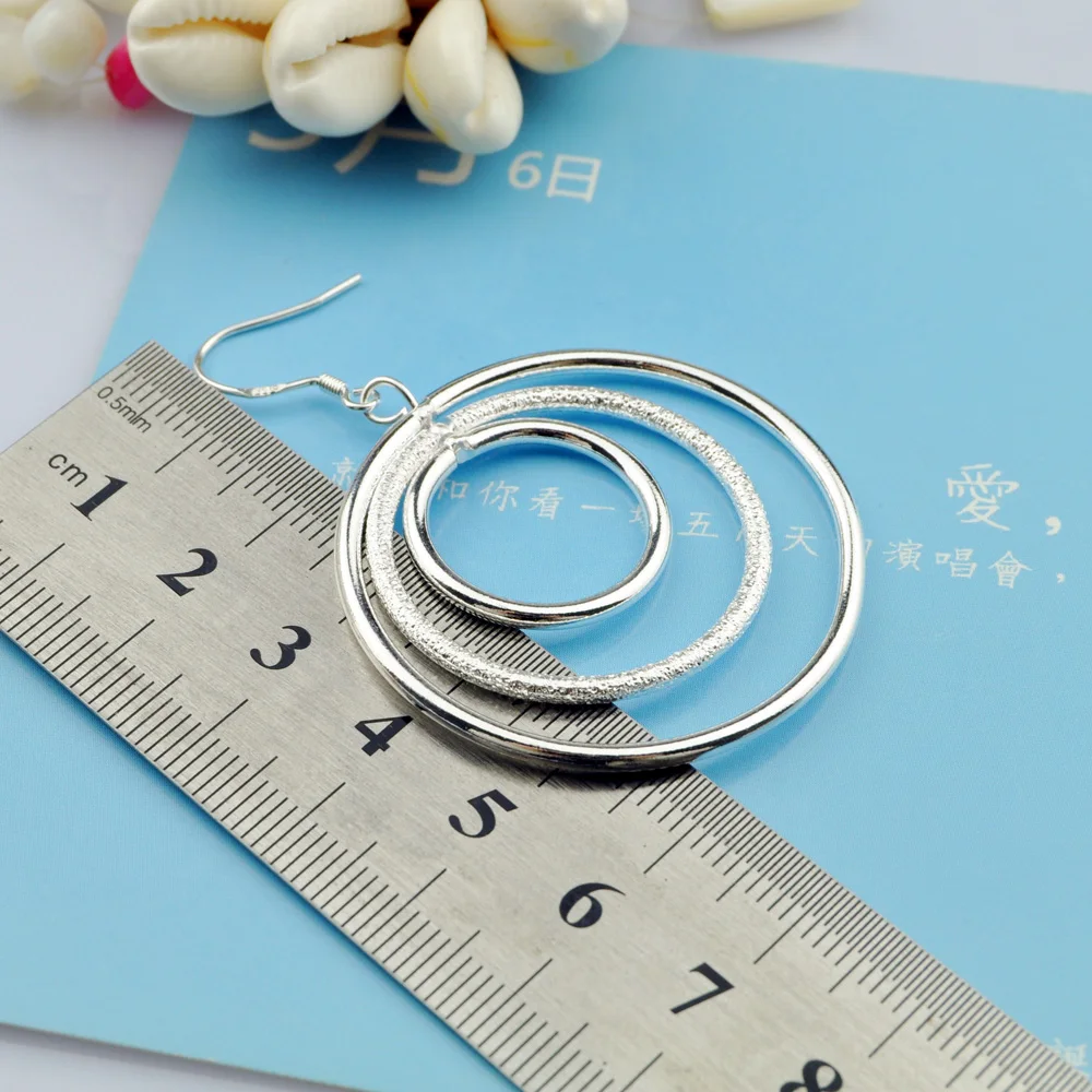 Новые модные серьги из стерлингового серебра 925 пробы для женщин большие круглые
