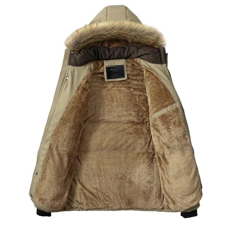 

2020 new winter thickened warm cotton coats Men detachable hat collar men's jacket solid color casual mid-length cotton Jackets