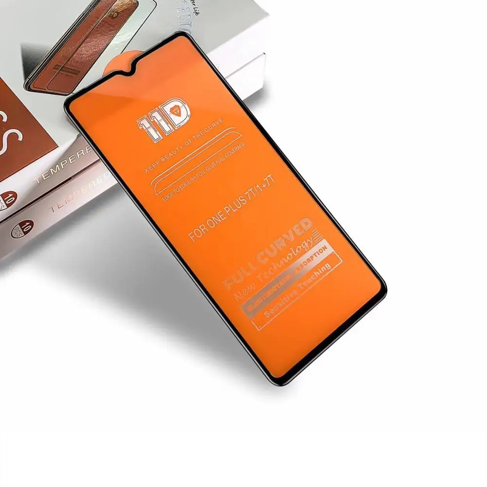2 шт. изогнутое закаленное стекло 9H 11D для oneplus 7T 6T 6 1 + 6|Защитные стёкла и плёнки