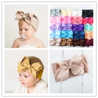 5 ribbon bow headband infant warm wide nylon headbands baby girls boys top bow knot turban bright color hairband for kids bebes