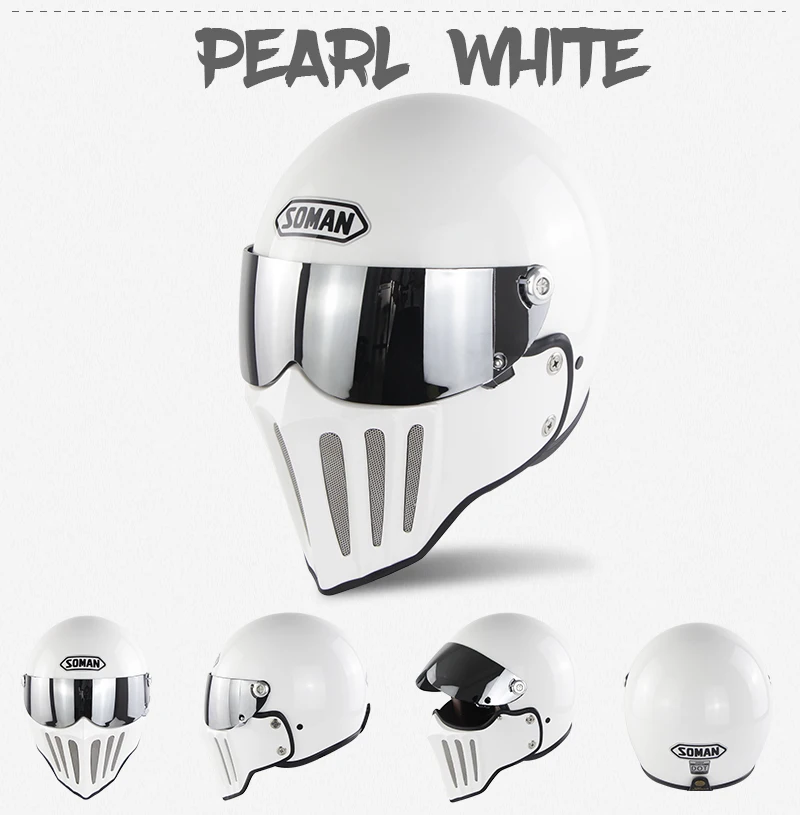 Мотоциклетный шлем рыцаря на все лицо ретро стекловолокно мужской поплавка